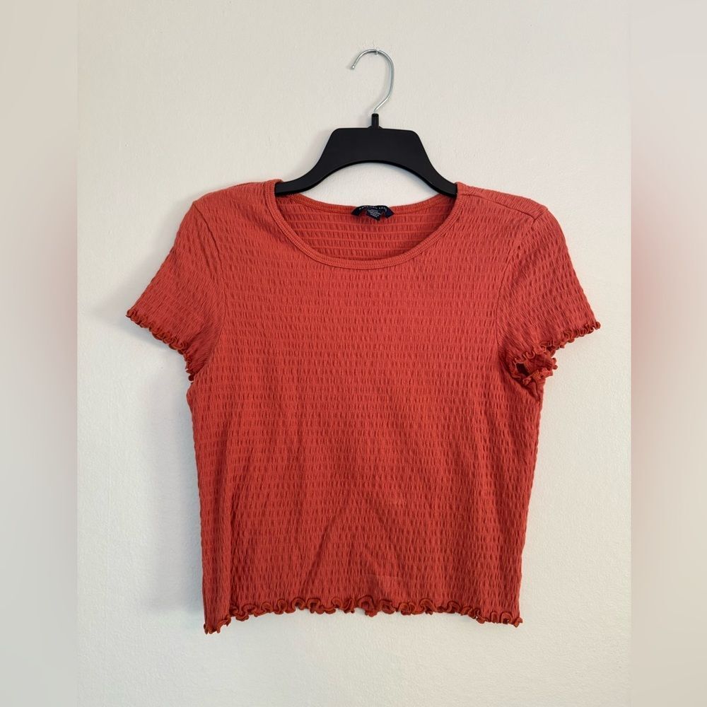 American Eagle Crinkle Short Sleeve Top - Size Medium